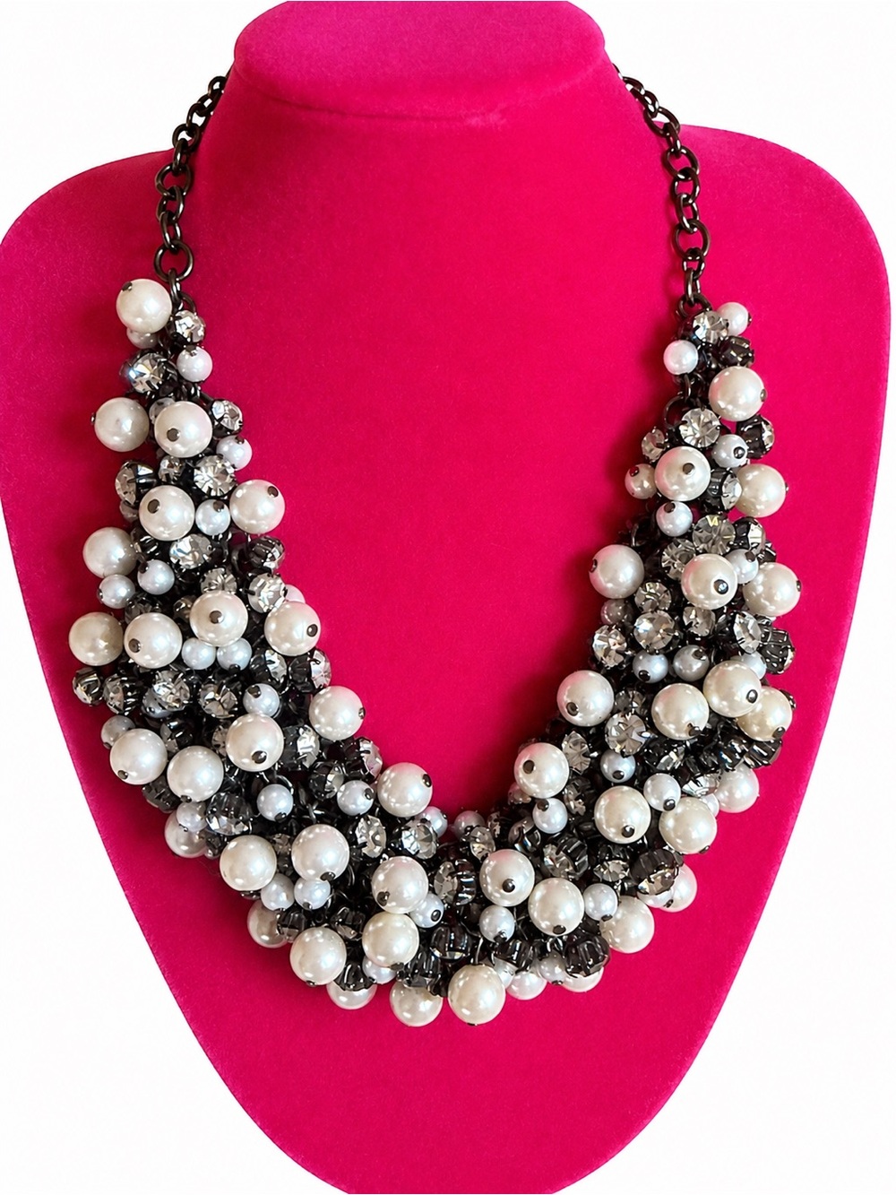 Premier Designs Faux Pearl & Crystal Statement Necklace